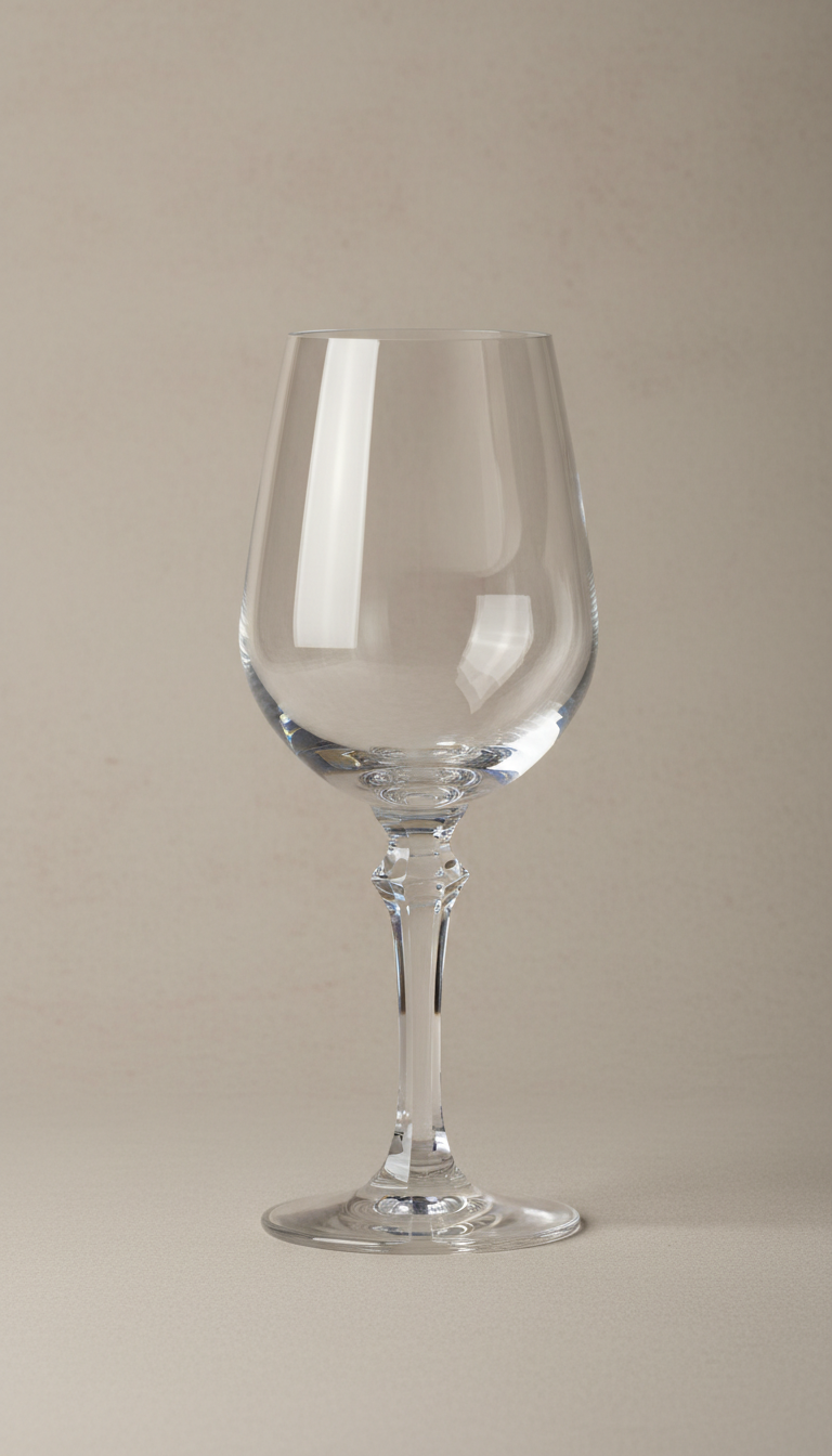 Crystal Wine Goblet with Faceted Stem