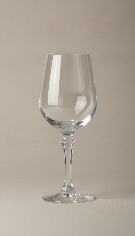 Crystal Wine Goblet with Faceted Stem