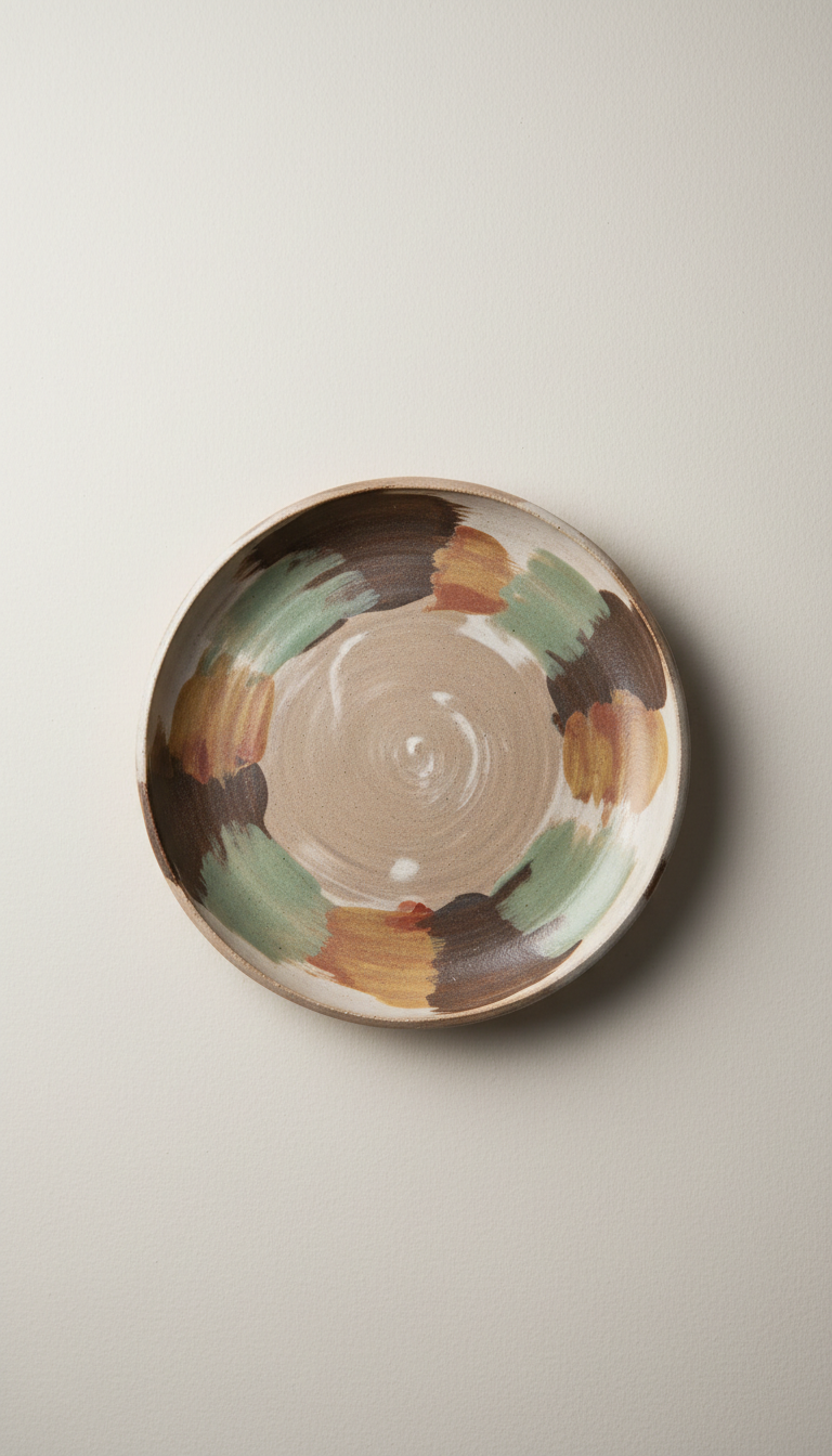 Hand-Thrown Ceramic Platter in Sandstone Hue