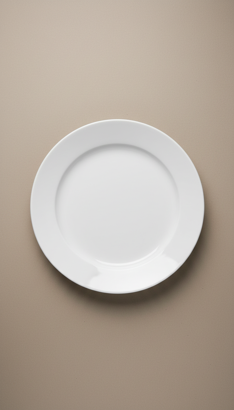 Porcelain Dinner Plate with Satin Glaze
